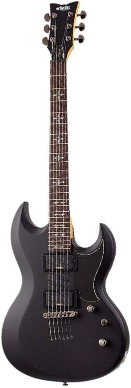 Schecter 3664 Solid-Body Electric Guitar, Aged Black Satin