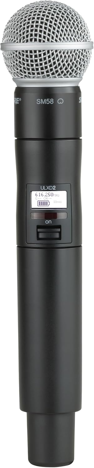 Shure ULXD2/SM58 Handheld Transmitter with SM58 Mic Capsule – for ULX-D Digital Wireless Systems, Receiver Sold Separately | G57 Band (ULXD2/SM58=-G57)