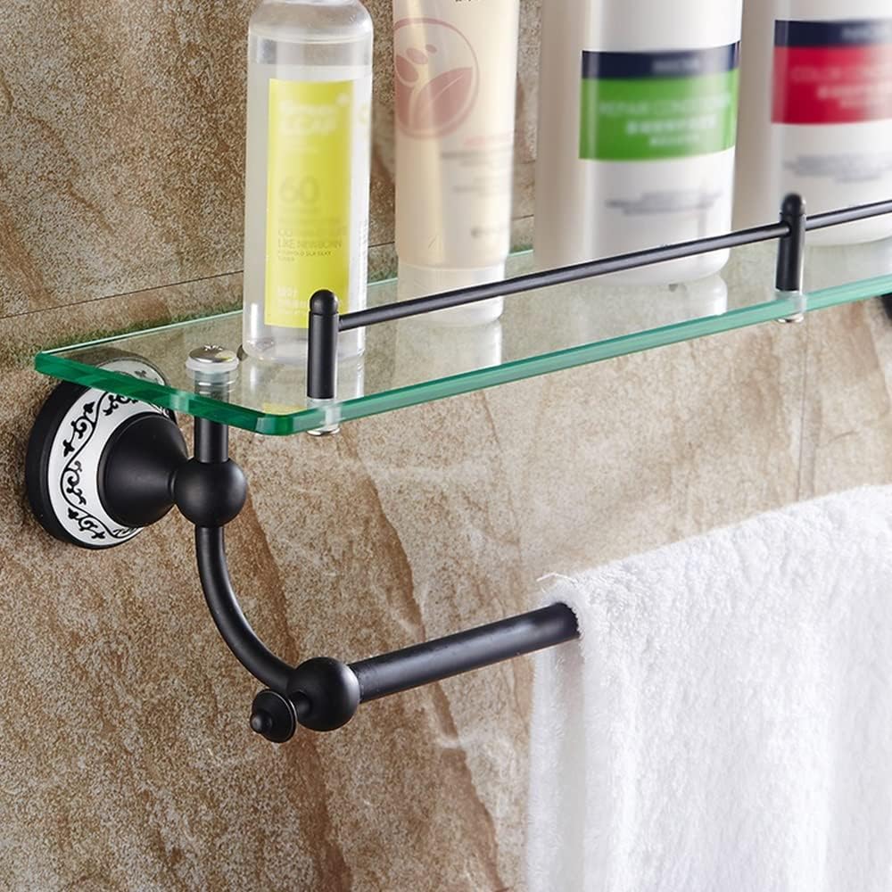 Shower Caddy 2021 Bathroom Shelves Corner Single Shelf, Tempered Glass Shelves for Home Decorations, Bathroom Accessories Wall Mount Shelves Bathroom Organizer