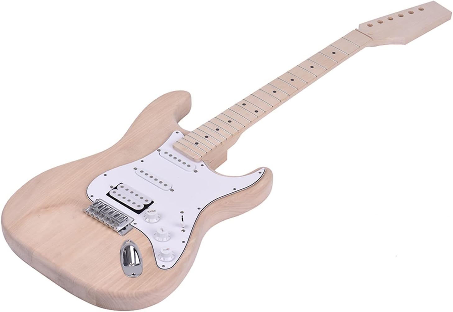 TSTS Electric Guitar Unfinished DIY for ST Guitar Kit Basswood Body Maple Neck Rosewood Fingerboard Guitar DIY Accessory