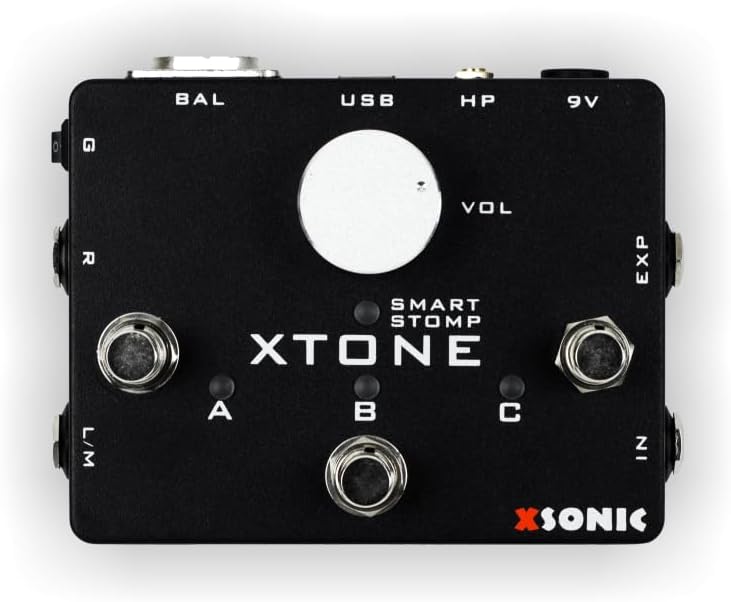 XSONIC Xtone Mobile Audio Interface with Ultra Low Latency, 192KHz Sampling Rate, 108dB Dynamic Range, Pure Guitar Input, 3 Output Port, Expression Pedal Input, Support iOS, Windows, Mac