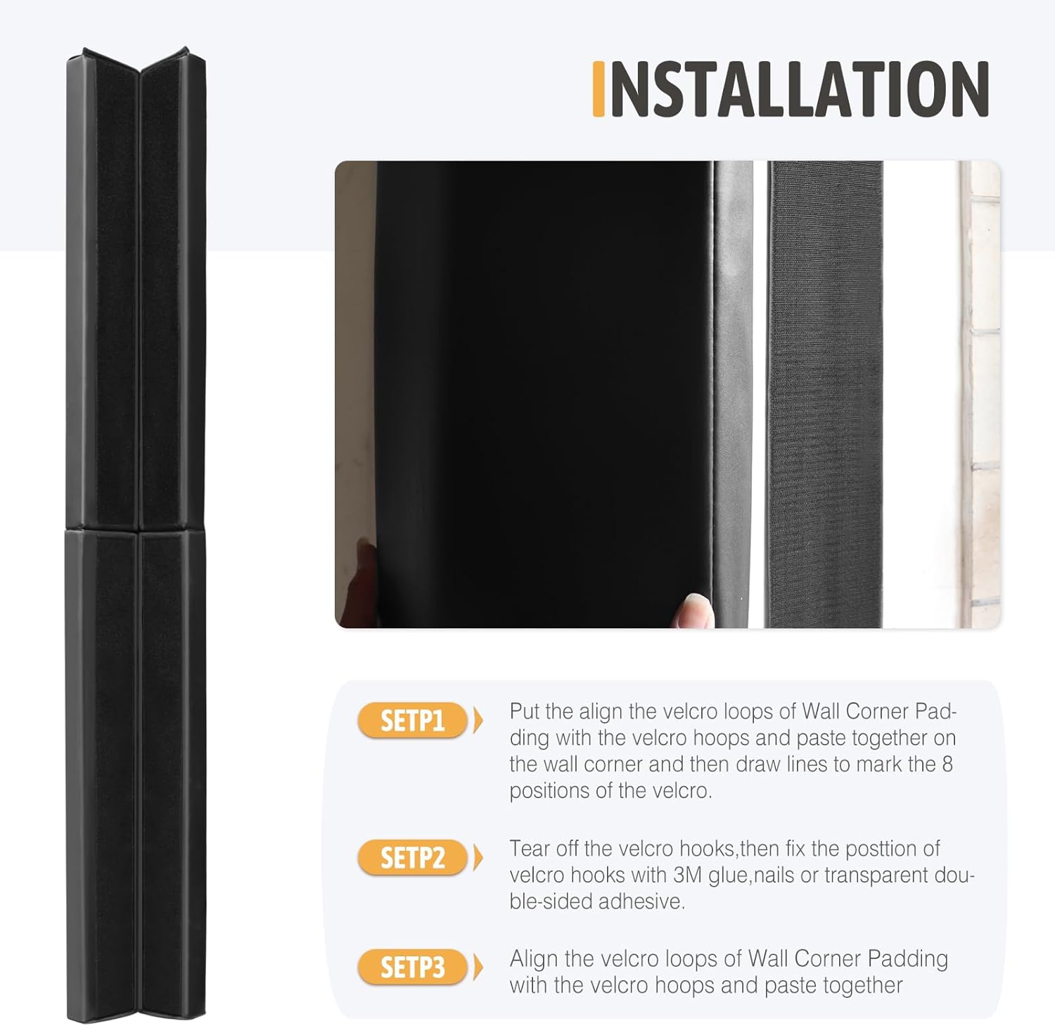 Black Wall Corner Padding 72