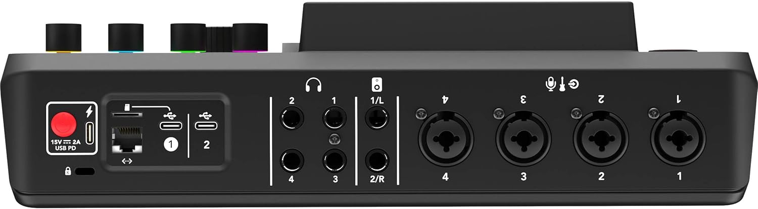 Rode RODECaster Pro 2 Podcast Production Console with 2x Zoom ZDM-1 Podcast Microphone Packs and 2x StreamEye LowPro Low Profile Mic Arms