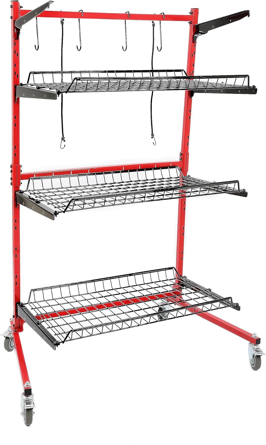 KUAFU Universal Auto Body Rolling Parts Storage Rack for Repair Shops Garages Heavy Duty Steel Powder Coated Car Part Cart