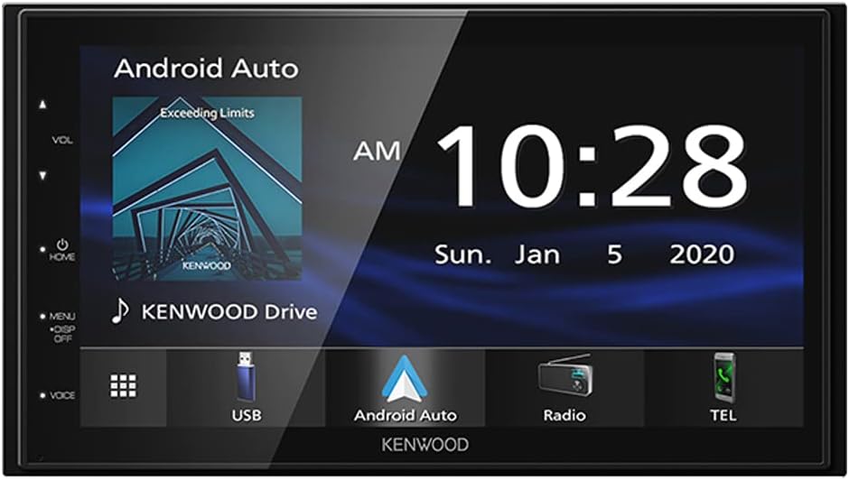 Kenwood DMX47S Mechless 6.8 inches Capacitive Screen Digital Multimedia Receiver with Apple CarPlay & Android Auto Functionality (Renewed)