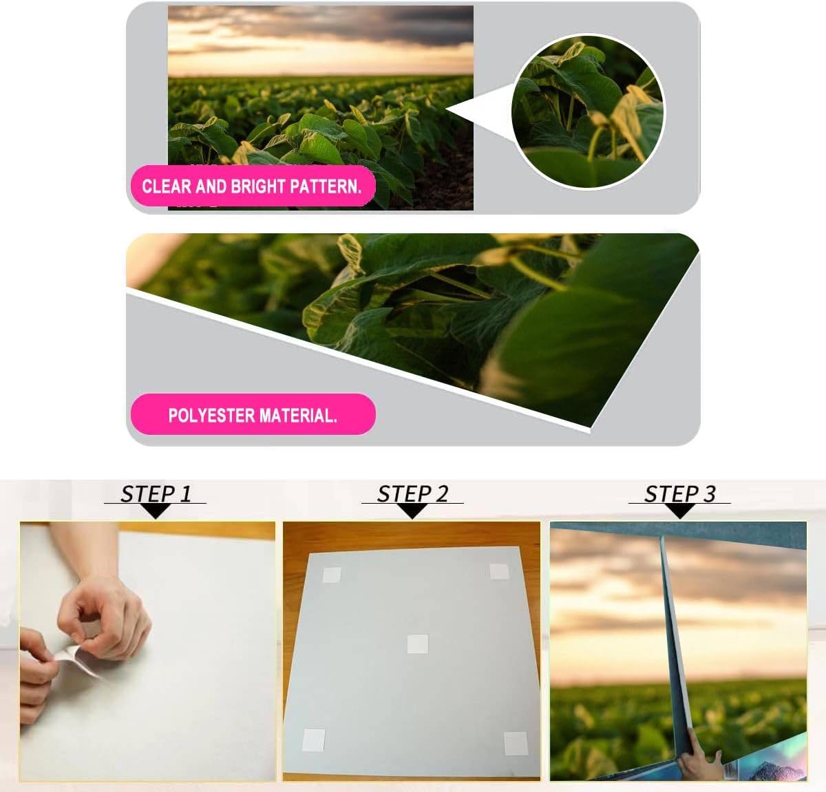 Art Acoustic Panels Self Adhesive Open soybean field sunset 6Packs Decorative Soundproof Wall Panels Large Sound Absorbing Panels for Home Office 48