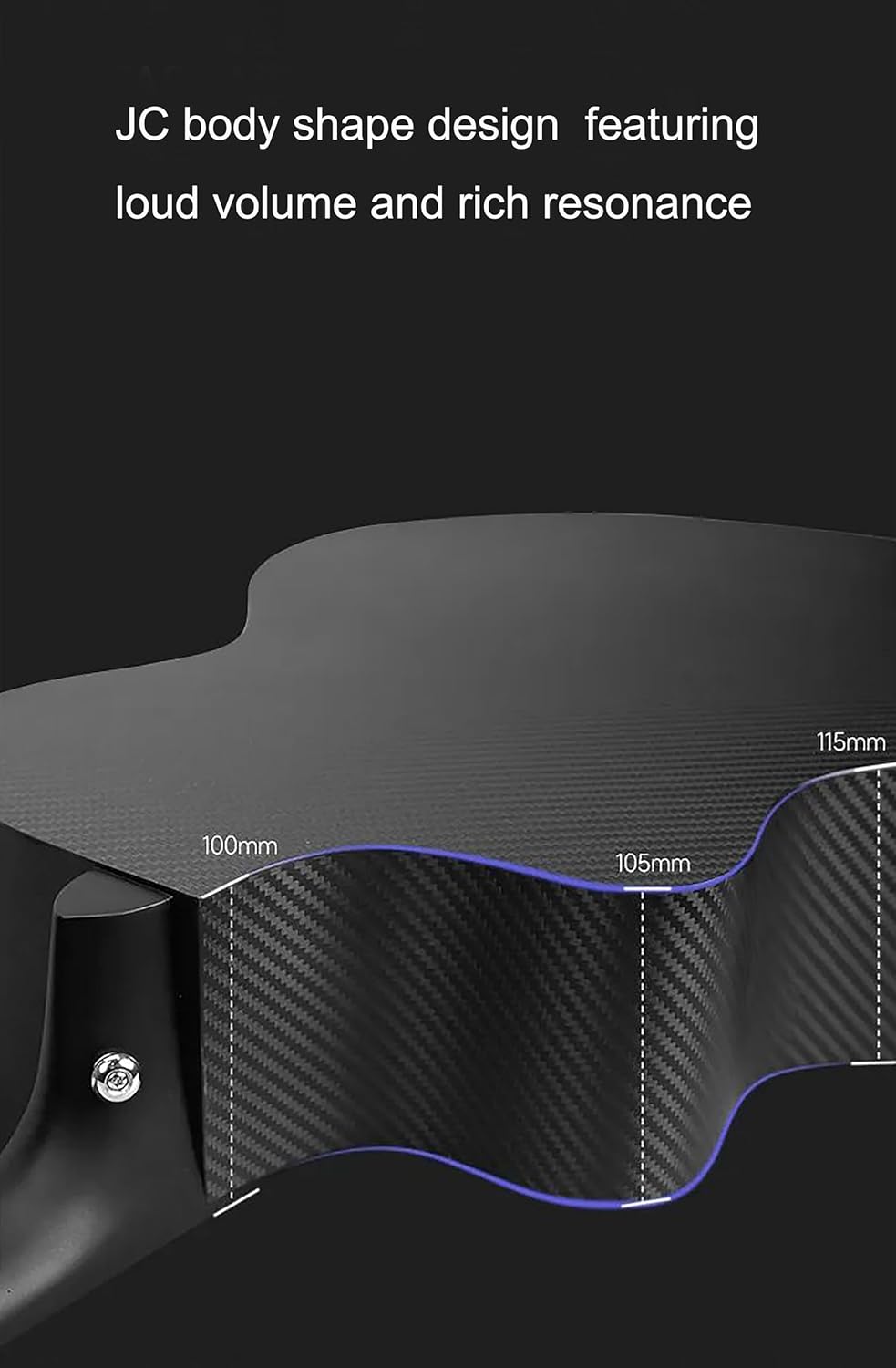 Natasha Carbon Fiber Acoustic Guitar 41-inch Steel-string Guitarra Durable 6-string Guitar