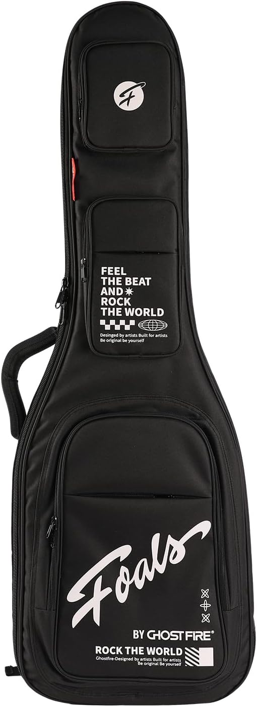 GHOSTFIRE FOALS Dream Bubble Series Colorful Electric Guitar Gig Bag Super thick with Storage Space (Black, Electric Guitar)