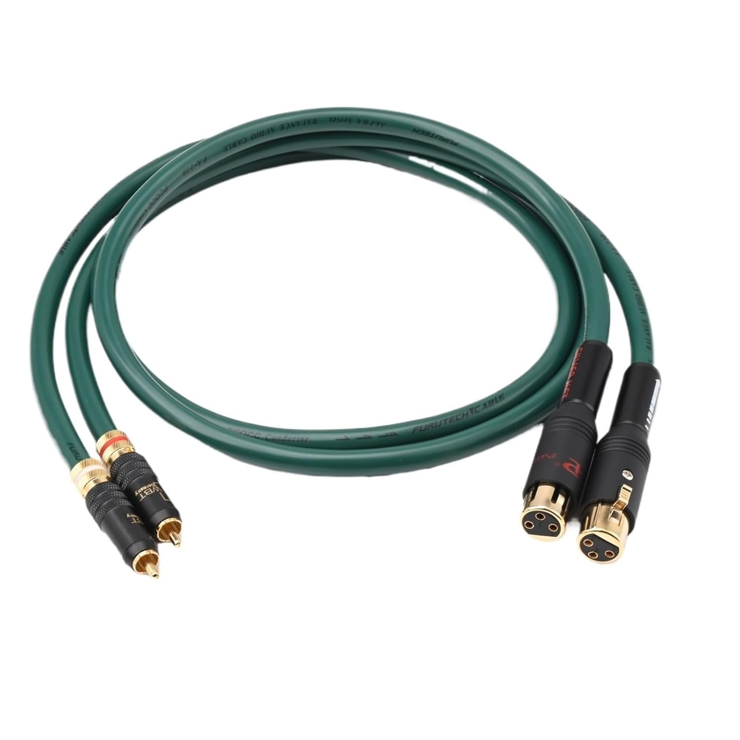 One Pair HiFi 2RCA to 2XLR Cable 7N OCC 2-core with Shielding Hi-end 2RCA to 2XLR Male Audio Cable for Sound Equipment(1m)