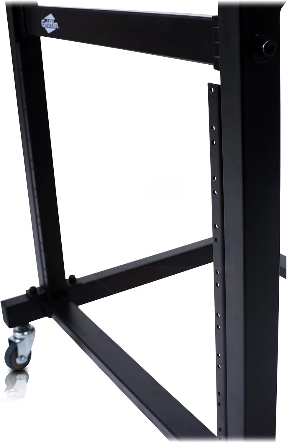 GRIFFIN 19U Rack Mount Rolling Stand (StudioZ PROSteel Series) & Adjustable Mixer Platform Rails – Cart Holder for Audio Music Recording Cabinet – Stage Equipment DJ Gear Storage Case for Amplifier