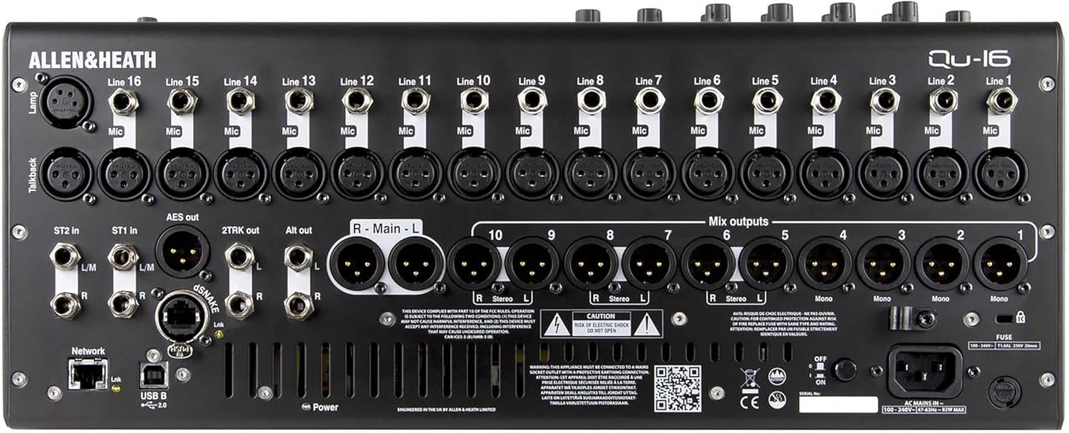 Allen & Heath QU-16C Rack Mountable Compact Digital Mixer, Chrome Edition