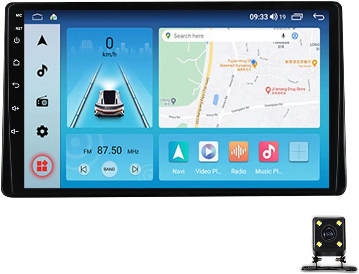 Double Din Car Stereo with Bluetooth, 9In Touch Screen Car Stereo for Toyota Sienna 2016~2018 with Backup Camera, Mirror Link/Carplay/Android Auto, FM Car Radio Receiver