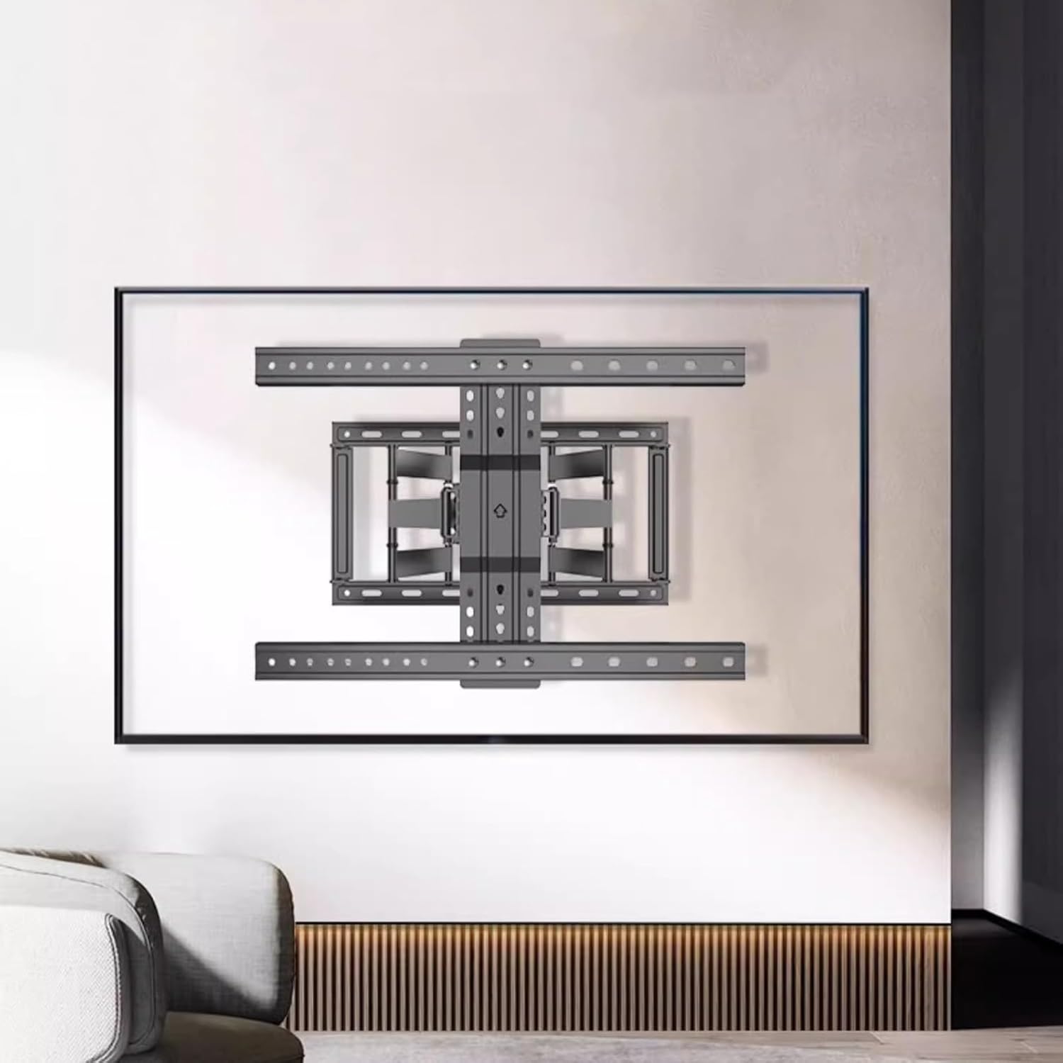 Full Motion TV Wall Mount for Most 50-100 Inch TVs, Leveling TV Mount, Wall Mount TV Bracket Dual Articulating Arms, Swivel, Tilting, Pre-Assembled TV Mount Has Smooth