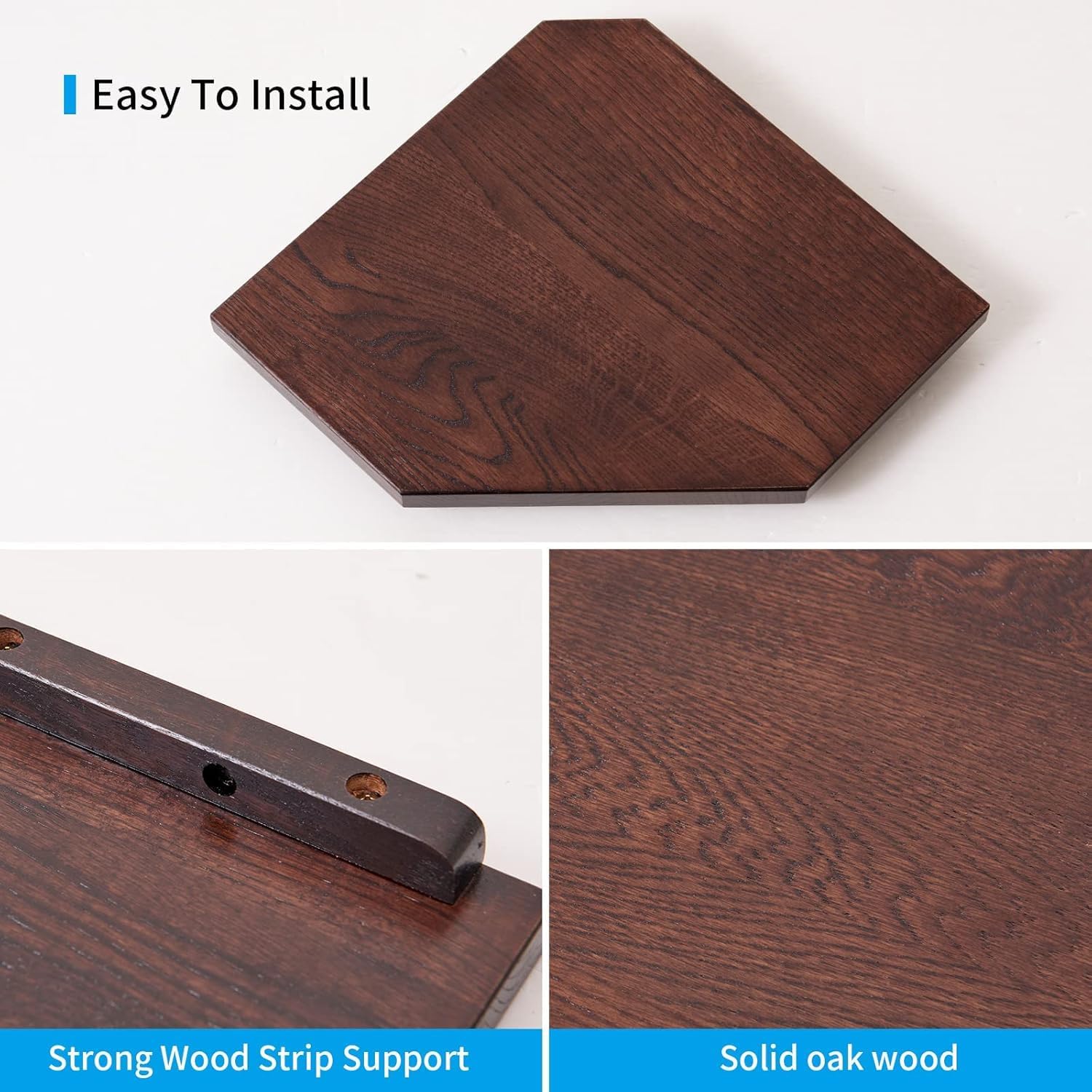 3PCS Corner Shelves Wall Mount Set Round End Floating Speaker Shelf Display Shelf for Small Plant Photo Frame