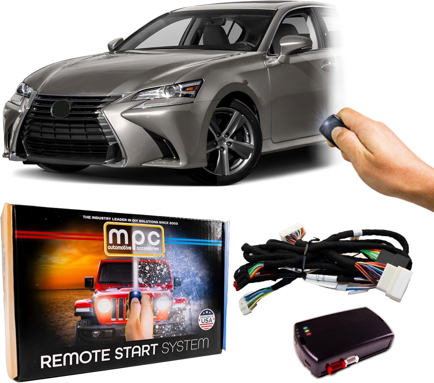 MPC Complete Factory Remote Activated Remote Start Kit Compatible with 2016-2017 Lexus GS200t - with T-Harness - Firmware Preloaded