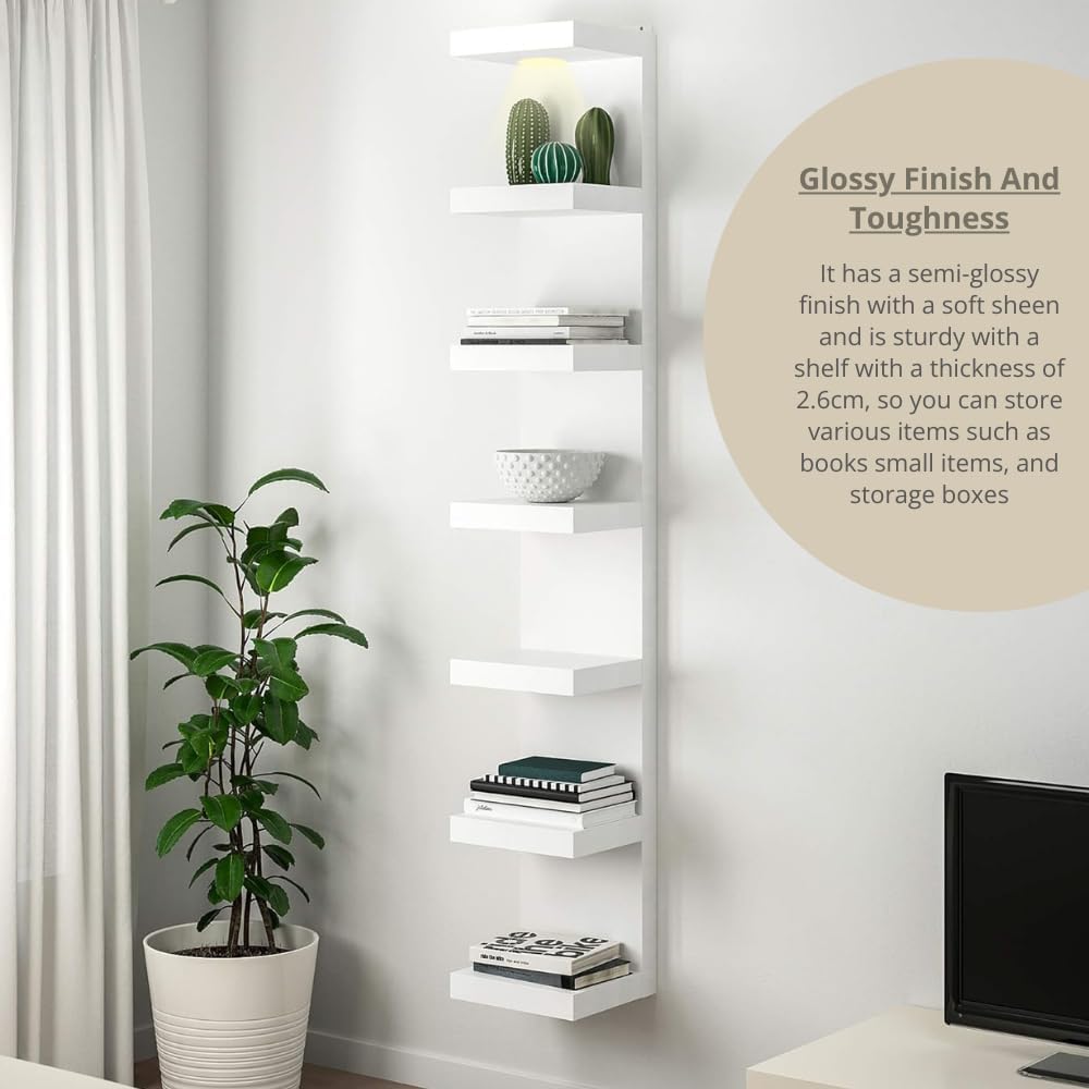 7 Tier Wall Shelf Unit with Led Light
