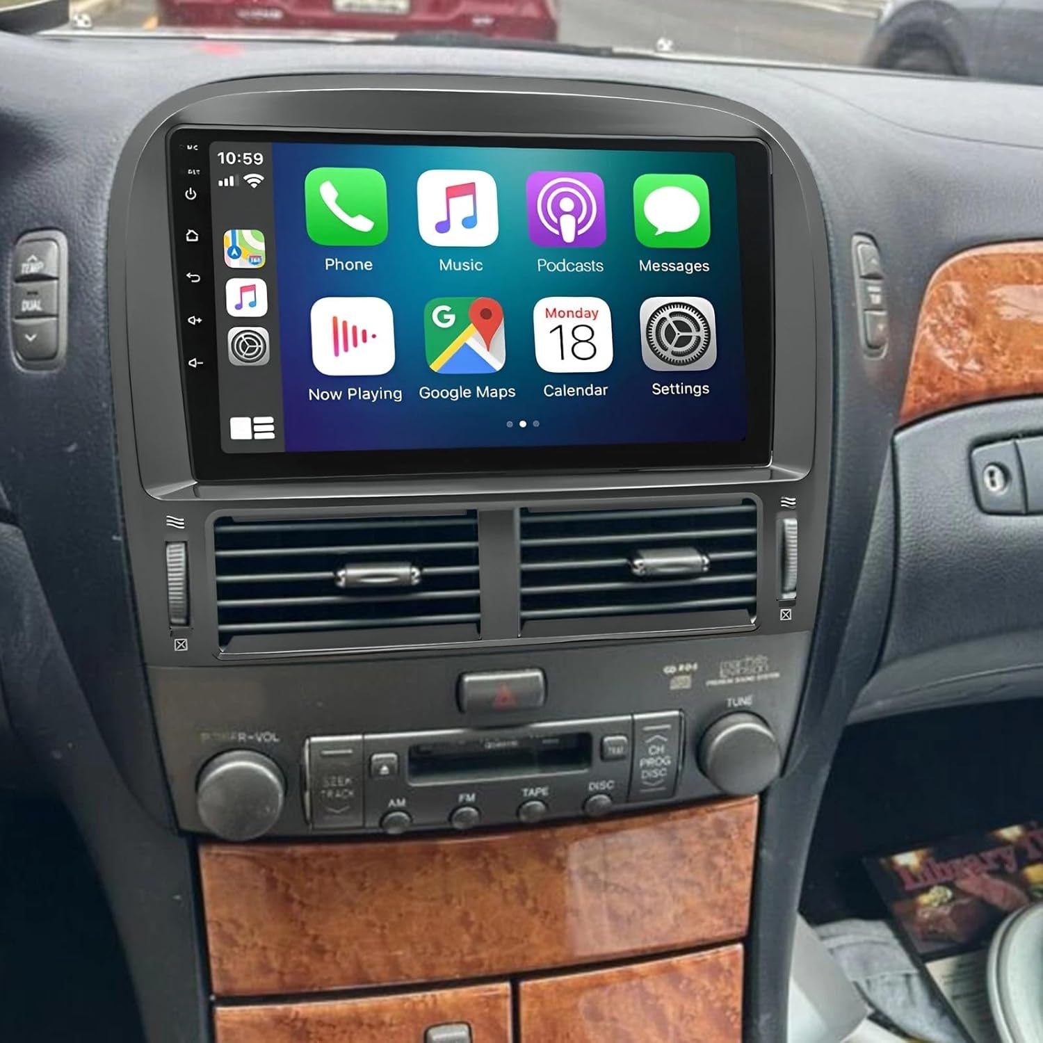 2+32G Car Radio for Lexus LS430 2001 2002 2003 2004 2005 2006 with Wireless CarPlay/Android Auto, 9 Inch Touchscreen, Android 13 Car Stereo Wireless GPS Navigation with Free Reverse Camera