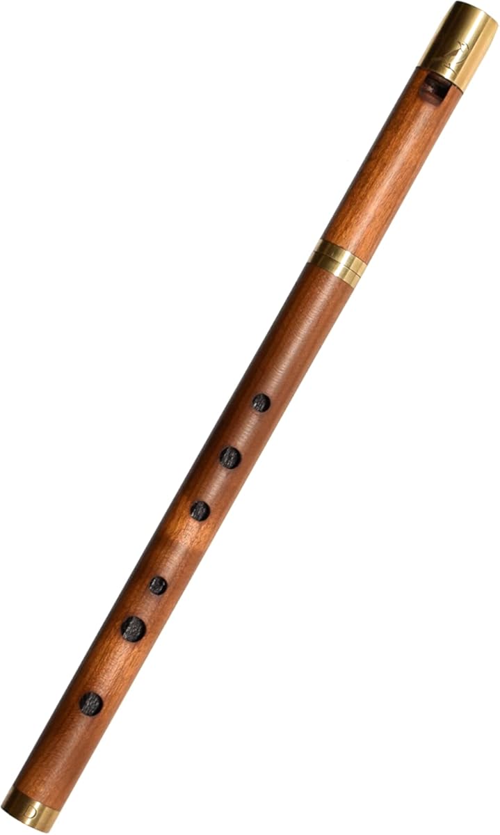 Key of D Wooden Whistle VDC-01 Great Sound Hand Carved Stabilized Wood Traditional Folk Wind Instrument Flute Orchestra Unique Woodwind Handmade Brown, Brown wood