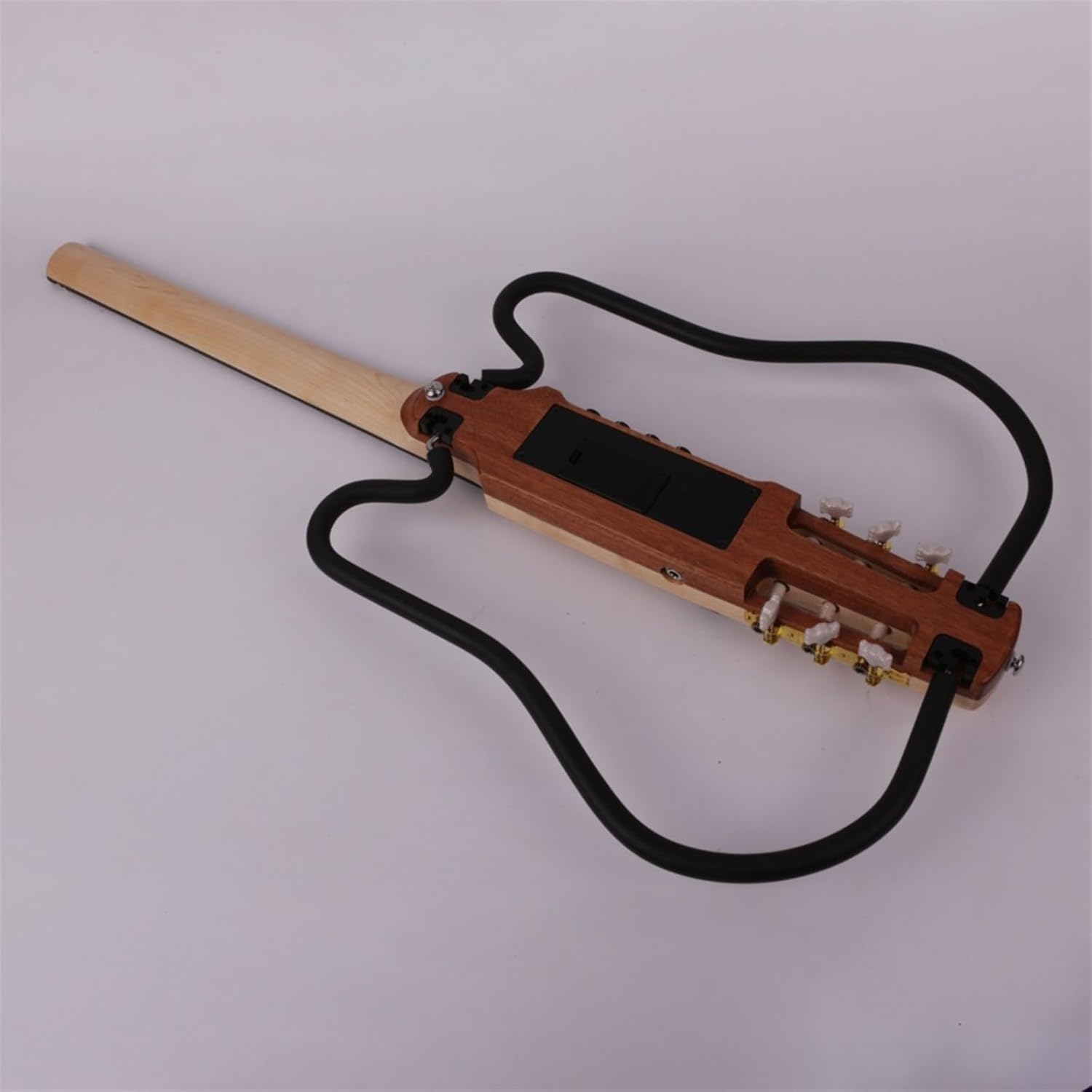 22 Frets Silent Nylon String Headless Electric Guitar Built in Effector Travel Portable Foldable Guitar Professional Headless Guitar (Color : 01)