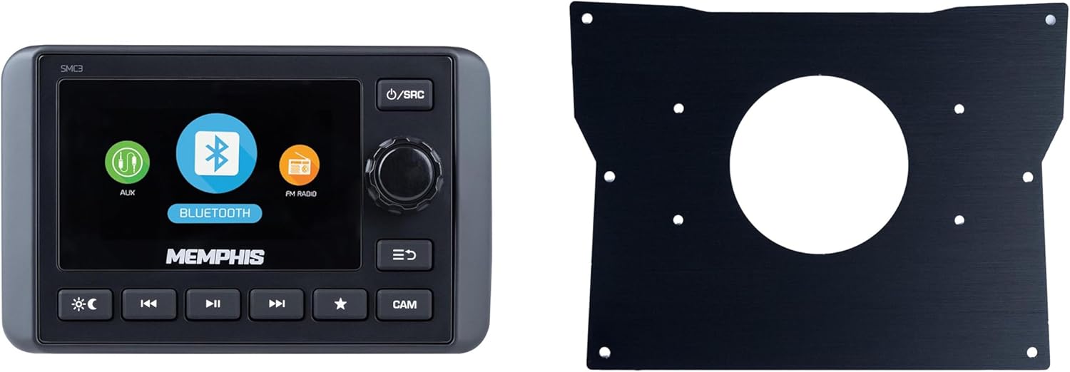 Memphis Audio SMC3 Marine Multi-Zone Media Center with KRXDK is a Dash kit Designed to fit a 2020-2022 Kawasaki Teryx KRX