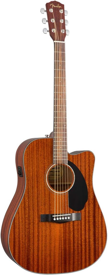 Fender CD-60SCE All-Mahogany Dreadnought Cutaway Acoustic Electric Guitar, with 2-Year Warranty, Fishman Pickup and Preamp System, Natural