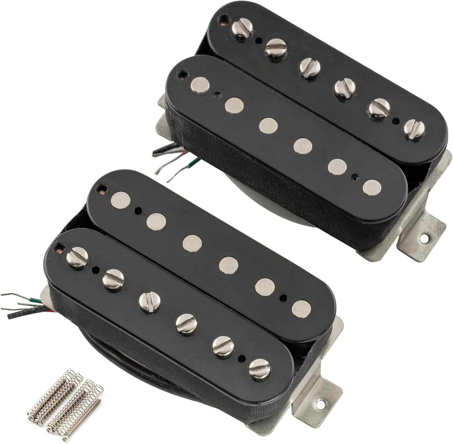 The Revival Pickups RPH2 Hotwired Alnico 5 Uncovered Humbucker Neck Bridge Pickups Set for Electric Guitar, Black