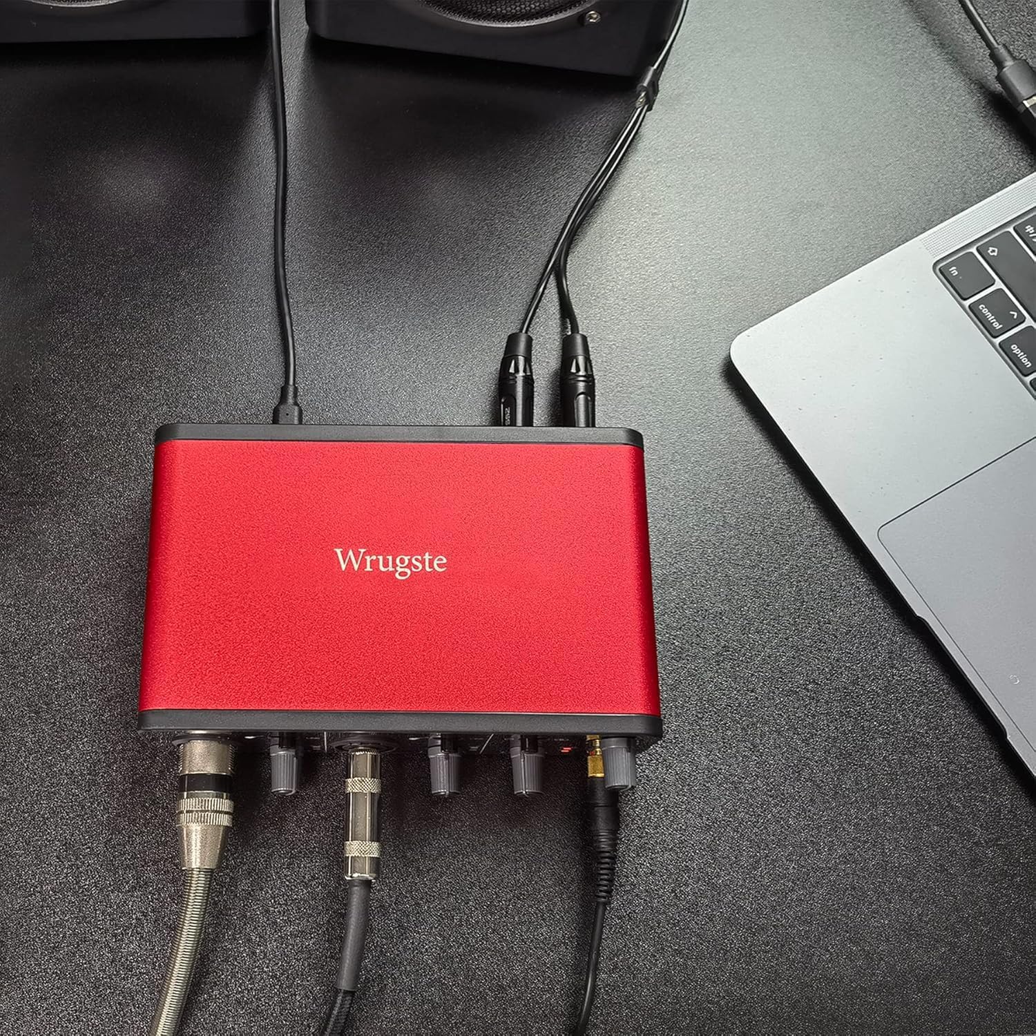 USB Audio Interface (24Bit/192kHz)+48V Phantom Power for Computer Recording Podcasting and Streaming Plug and Play Noise-Free Wrugste XLR 2i2 Audio Interface for PC No Software Included