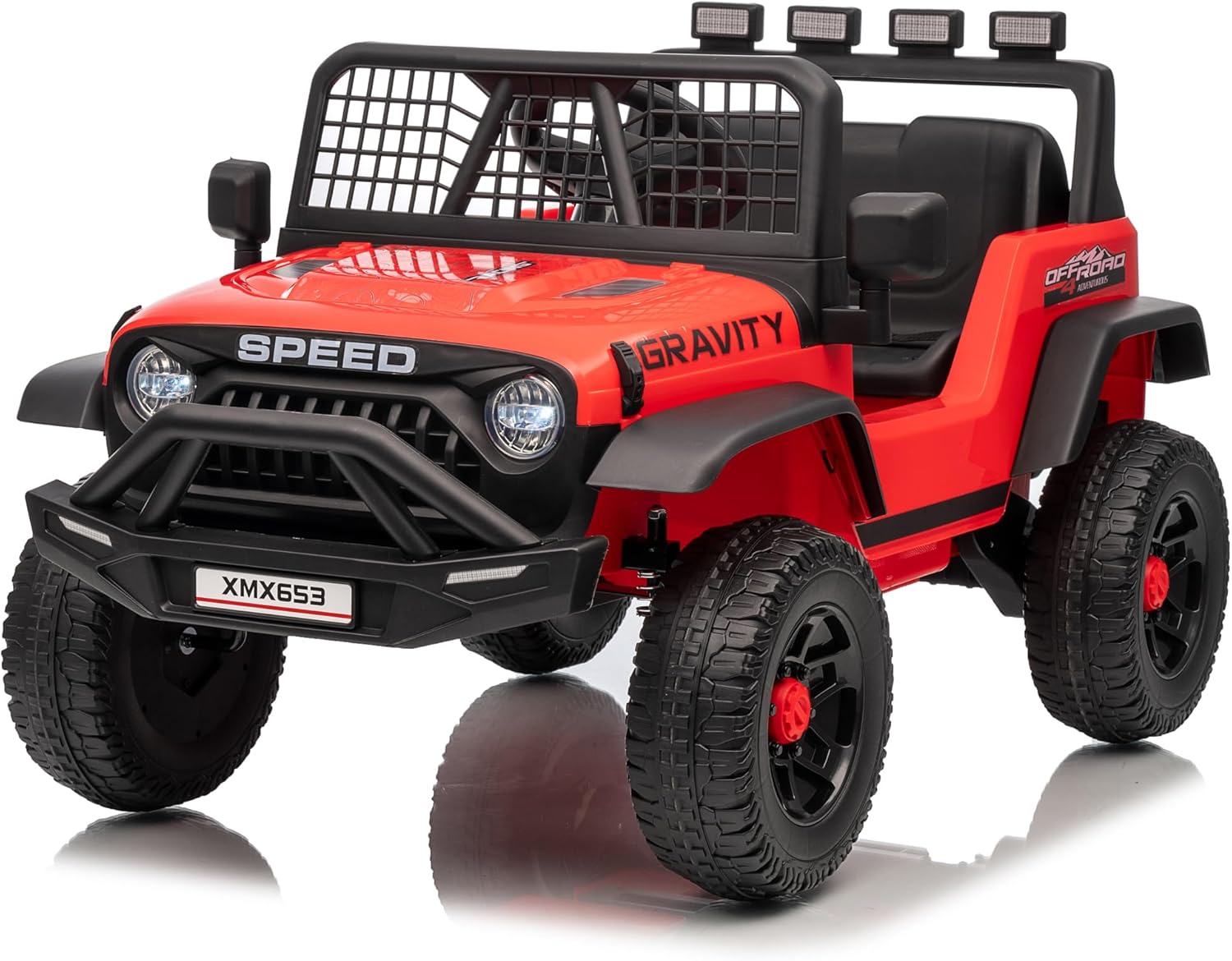 GarveeLife 12V Kids Electric Ride On Car with Remote Control Ride On Toy for Kids 4-8 with Bluetooth Music Player LED Lights(Red)