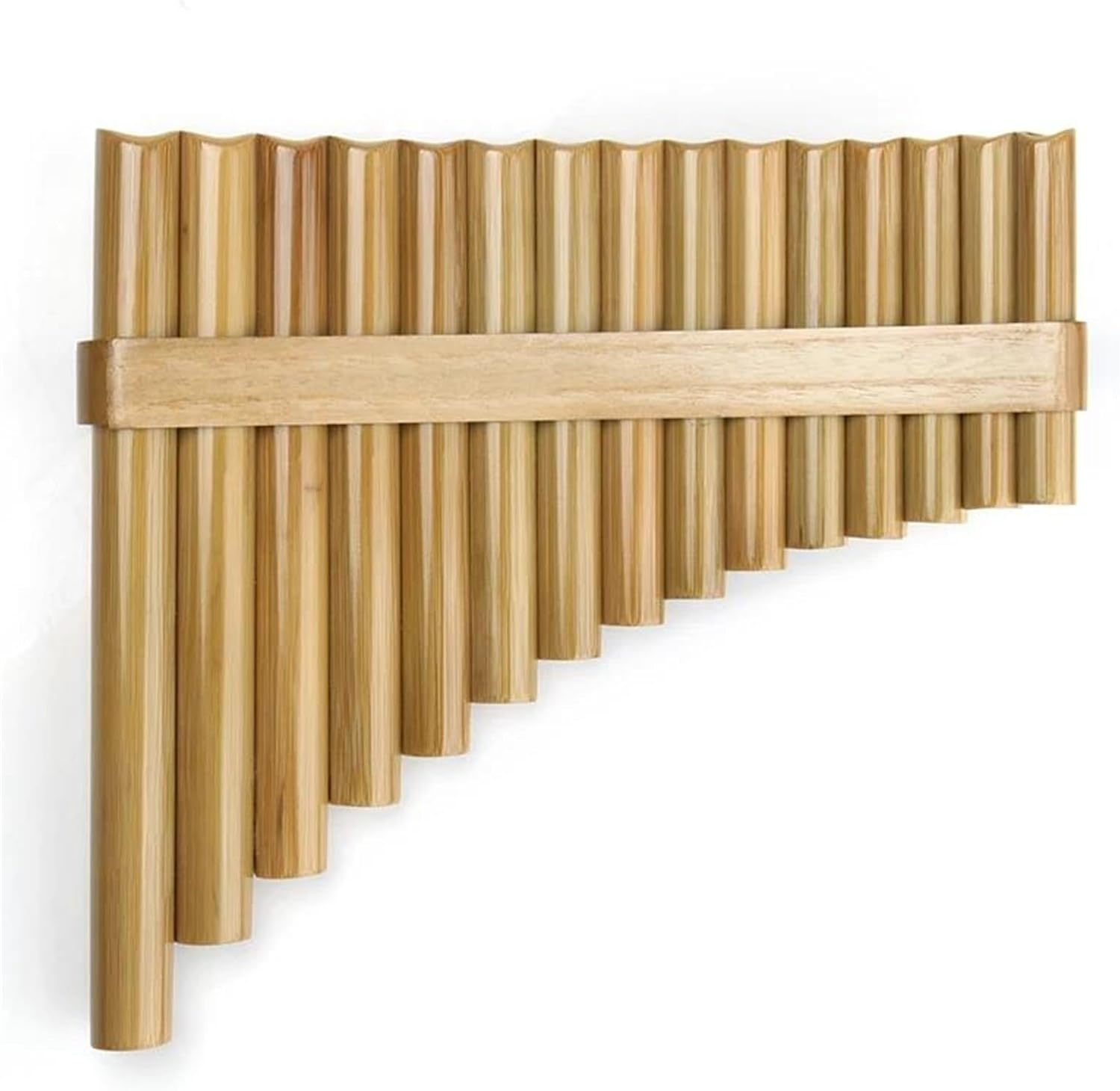 Handmade Pan Flute For Folk Musical Instruments Original Color Pan Woodwind Instrument 15 Pipes (Color : Left)