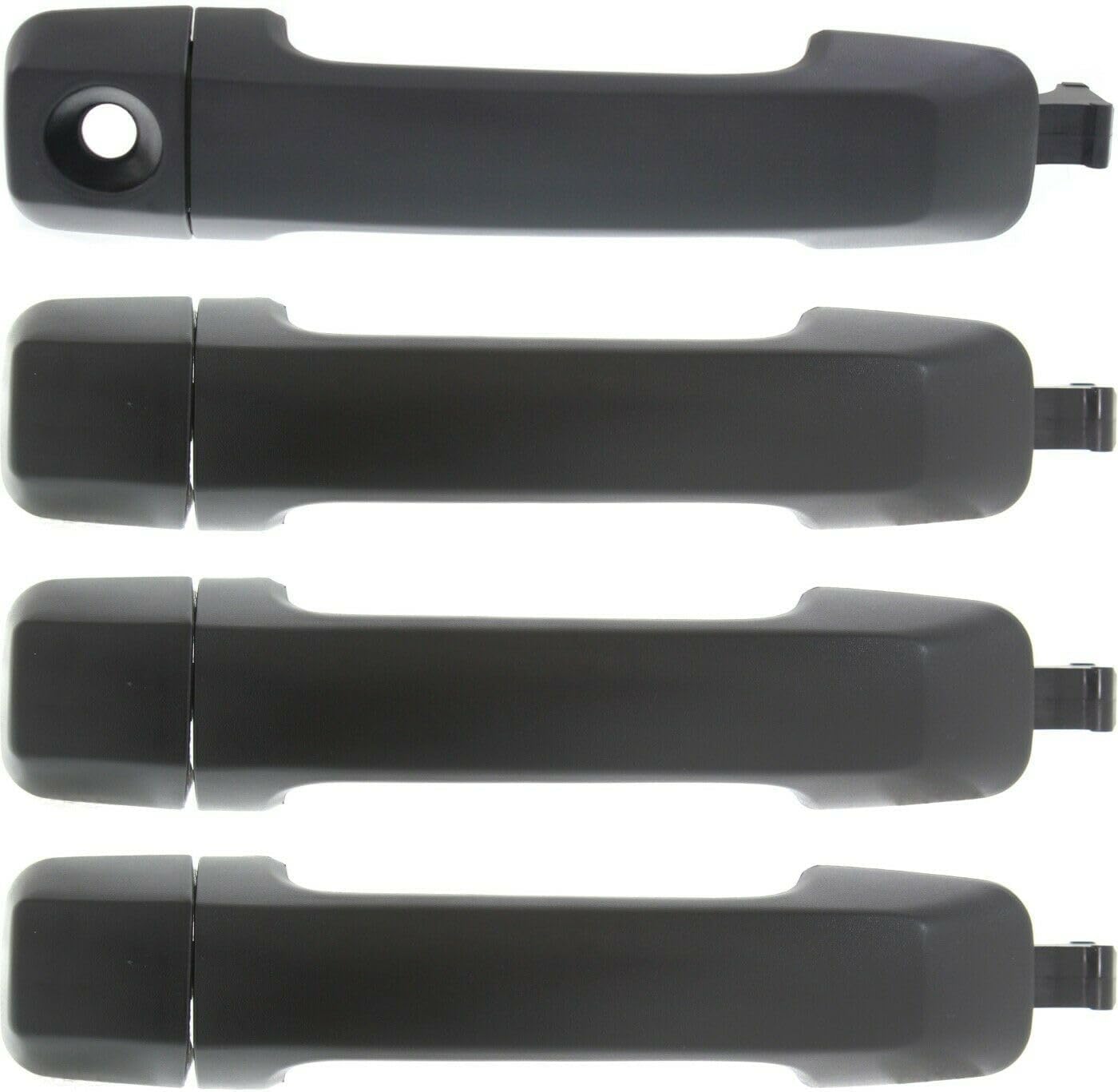 Car Door Handle Exterior Front Rear Left Right 4pcs Black Textured Black for Toyota for Tundra SR5 07-11 13-18 & Limited 07-18 & Base 08-13 & 14-17 & Pro 15-17