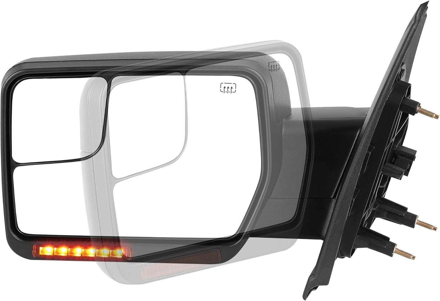 DWVO Left Driver Side Mirrors Compatible with 2004-2014 Ford F150, Door Mirror with Power Heated Puddle Light Turn Signal Light Black