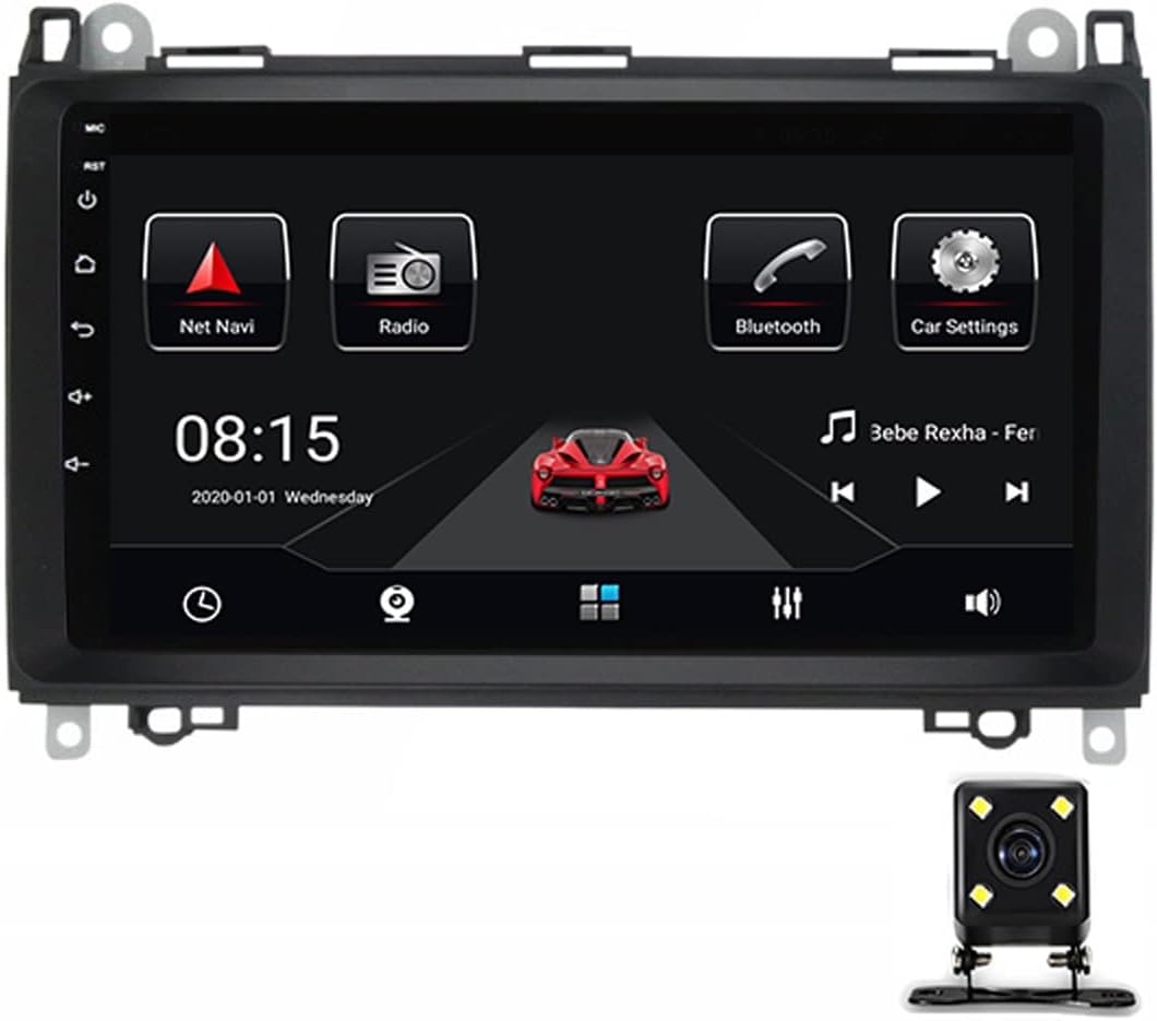 Double Din Car Stereo, 9 Inch Touch Screen, Compatible with Carplay and Android Auto, Car Stereo with Bluetooth, for Mercedes Benz B200 Sprinter W906 W245 W169 Viano Vito W639,6g+128g