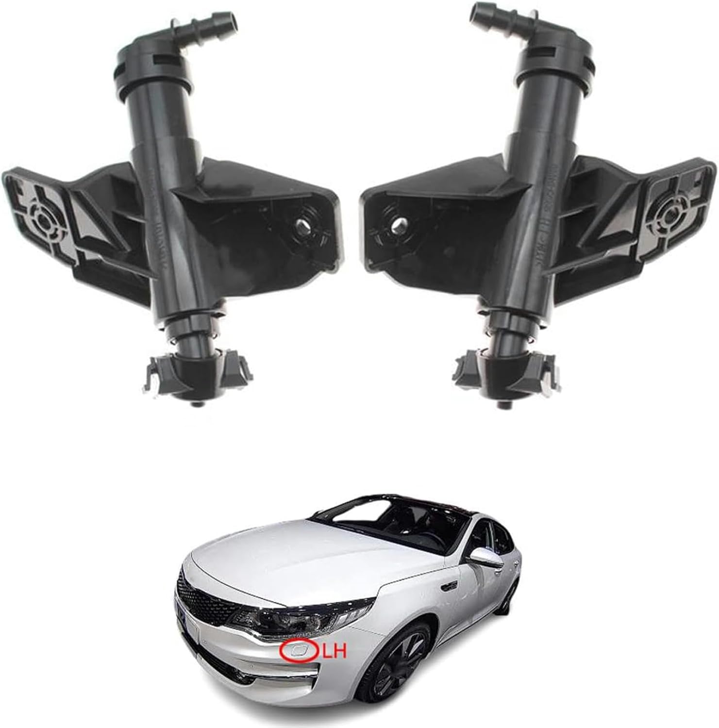 Car Headlight Washer Nozzle 2Pcs Car Headlight Washer Nozzle Head Light Cleaning Jet Pump Water Sprayer 98671-D4000 98672-D4000 for Kia for Optima K5 2015-2018