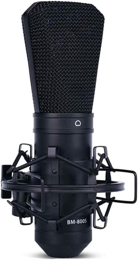 Condenser Microphone Studio Microphone Host Microphone Computer Live Vocal Microphone, Black