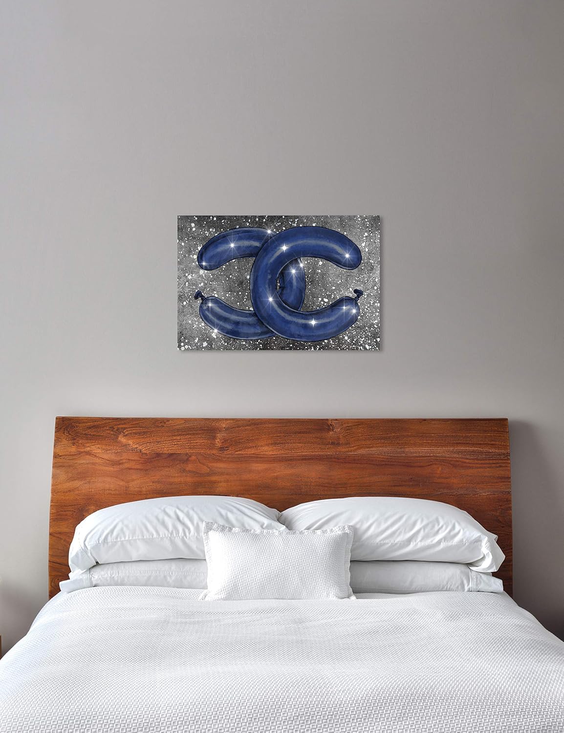 The Oliver Gal Artist Co. Fashion and Glam Wall Art Canvas Prints 'Navy Balloons and Silver Stars'