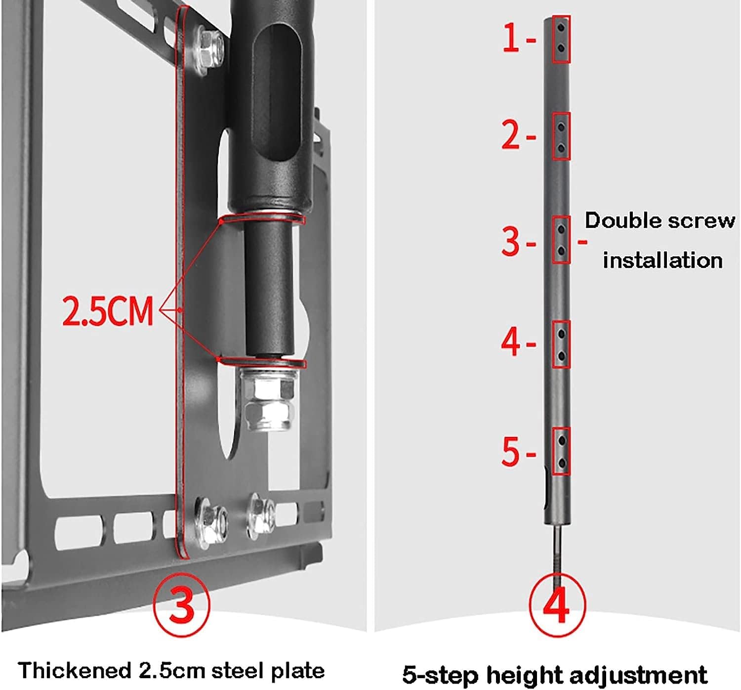Universal TV Stand Multifunction TV Ceiling Mount, Height Adjustable Flat Slope Ceiling TV Wall Mount, Ceiling TV Bracket Fits 42-70 Inch TVs Plasma Panel Display (4m