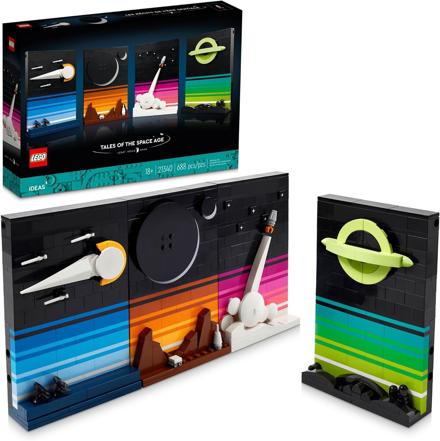 LEGO Ideas Tales of The Space Age Building Sets of Comets, Black Hole, & More for Adults 18+ - Space Themed DIY Crafts Kit for Display - Astronomy Gifts Idea - 21340