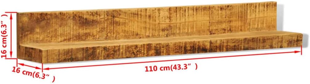 Floating Shelves,Rustic Wood Wall Storage Shelves, Wall Mounted Shelf Organizer,for Living Room, Bedroom, Kitchen, Bathroom,Office,Solid Wood Wall Mounted Display Shelf 2 pcs