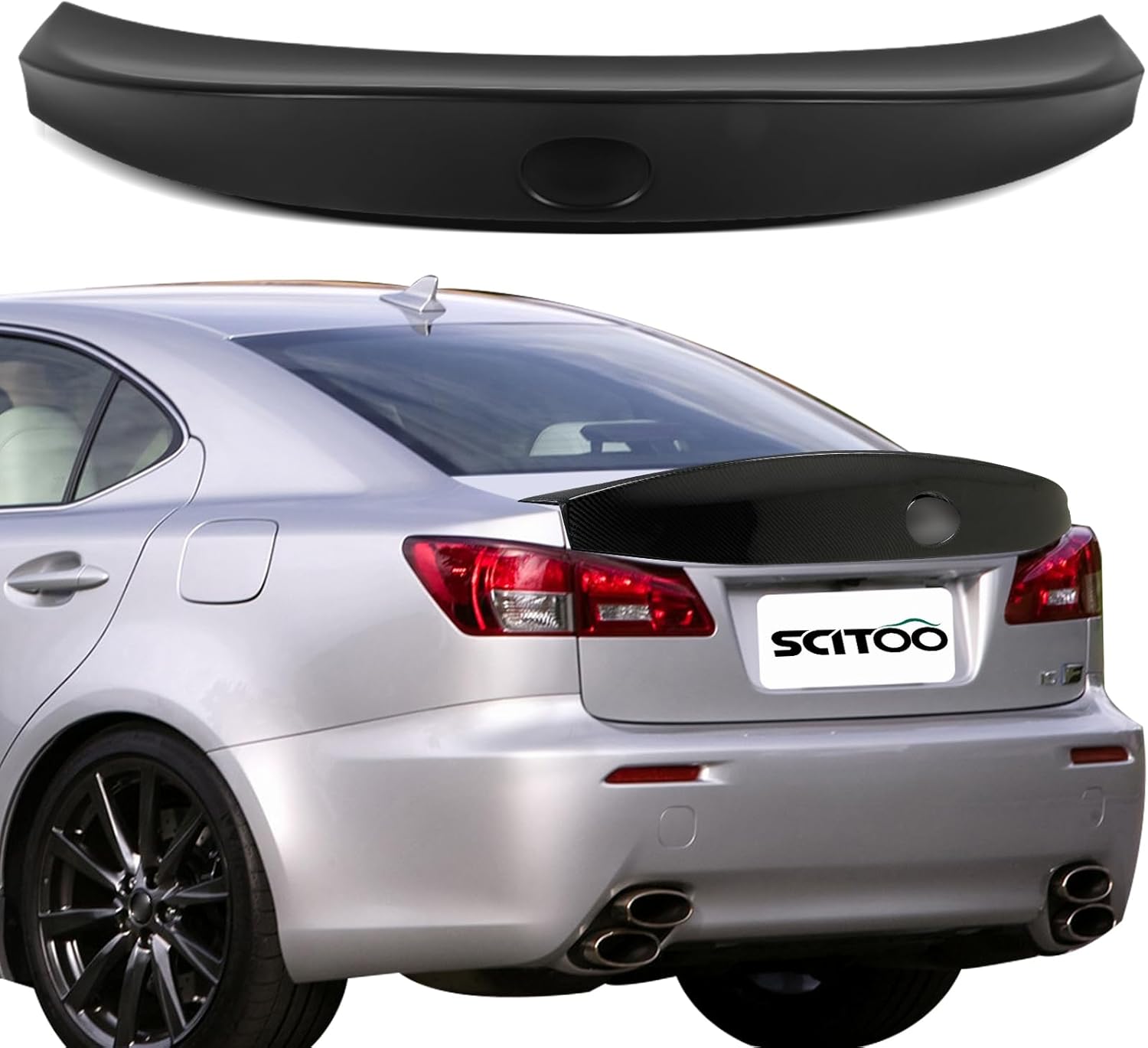SCITOO ABS Spoiler for 2008-2014 for Lexus for is F,2006-2013 for Lexus for IS250,2006-2013 for Lexus for IS350 Trunk Spoiler Roof Lip Kit, Car Rear Spoiler Exterior Rear Spoiler Kit (Matte Black)