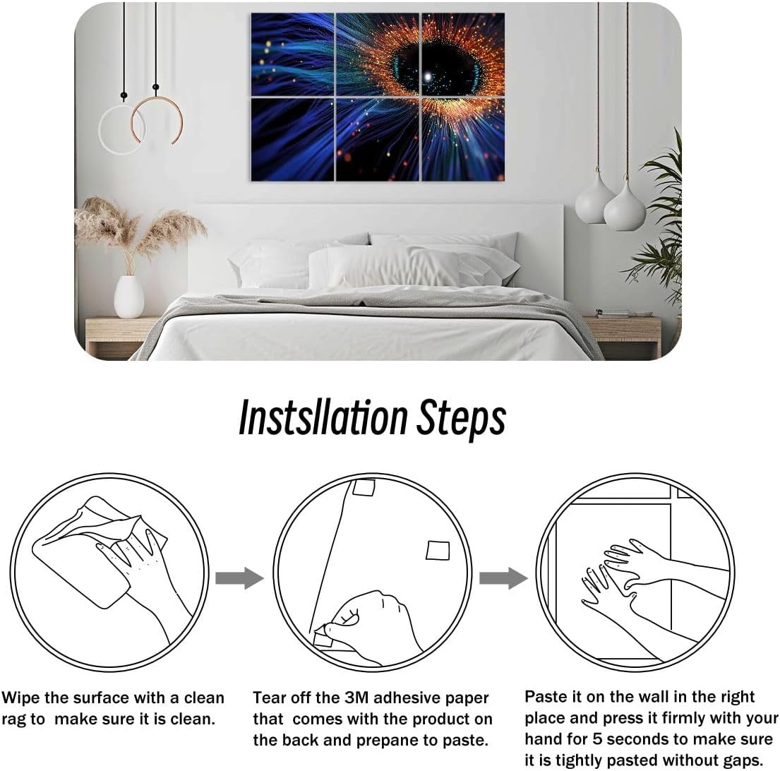 6 Pack Art Acoustic Panels Big data technology Abstract Soundproof Wall Panels, 48