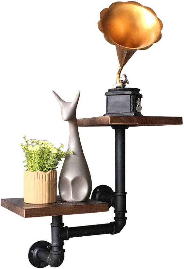 XingLi Industrial Rustic Wall Shelf Iron Art Wall Mount Retro Water Pipe Rack Clapboard Rack Laminate Frame Storage Rack Decorative Frame