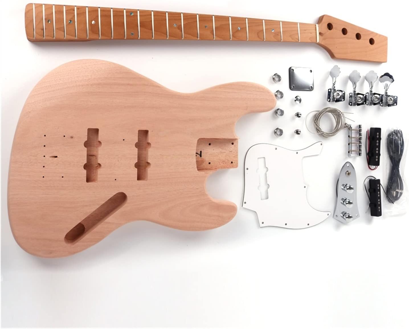 DIY Electric Guitar Kit Unfinished Maple/Rosewood Fretboard Mahogany Body 20 Frets DIY Electric Guitar Kit (Color : Maple)