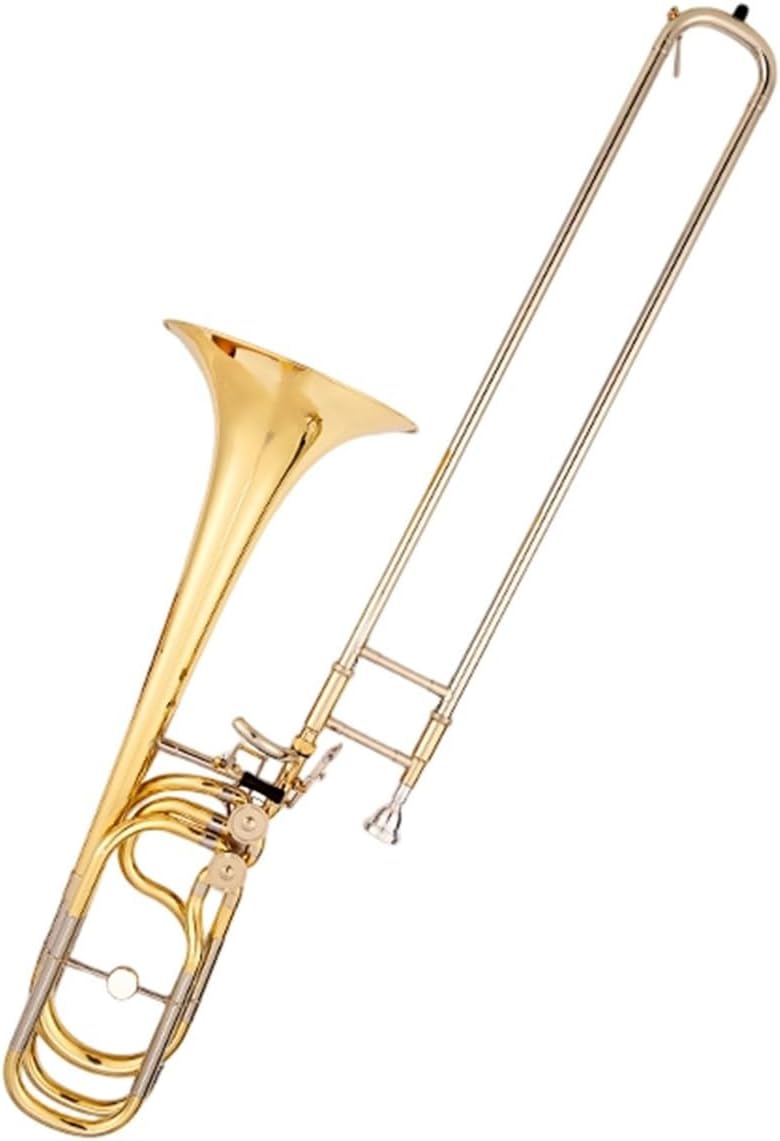 Adult Trombone Instrument Bass Trombone B Flat F Double Piston With D Tuning Rod Professional Performance Instrument