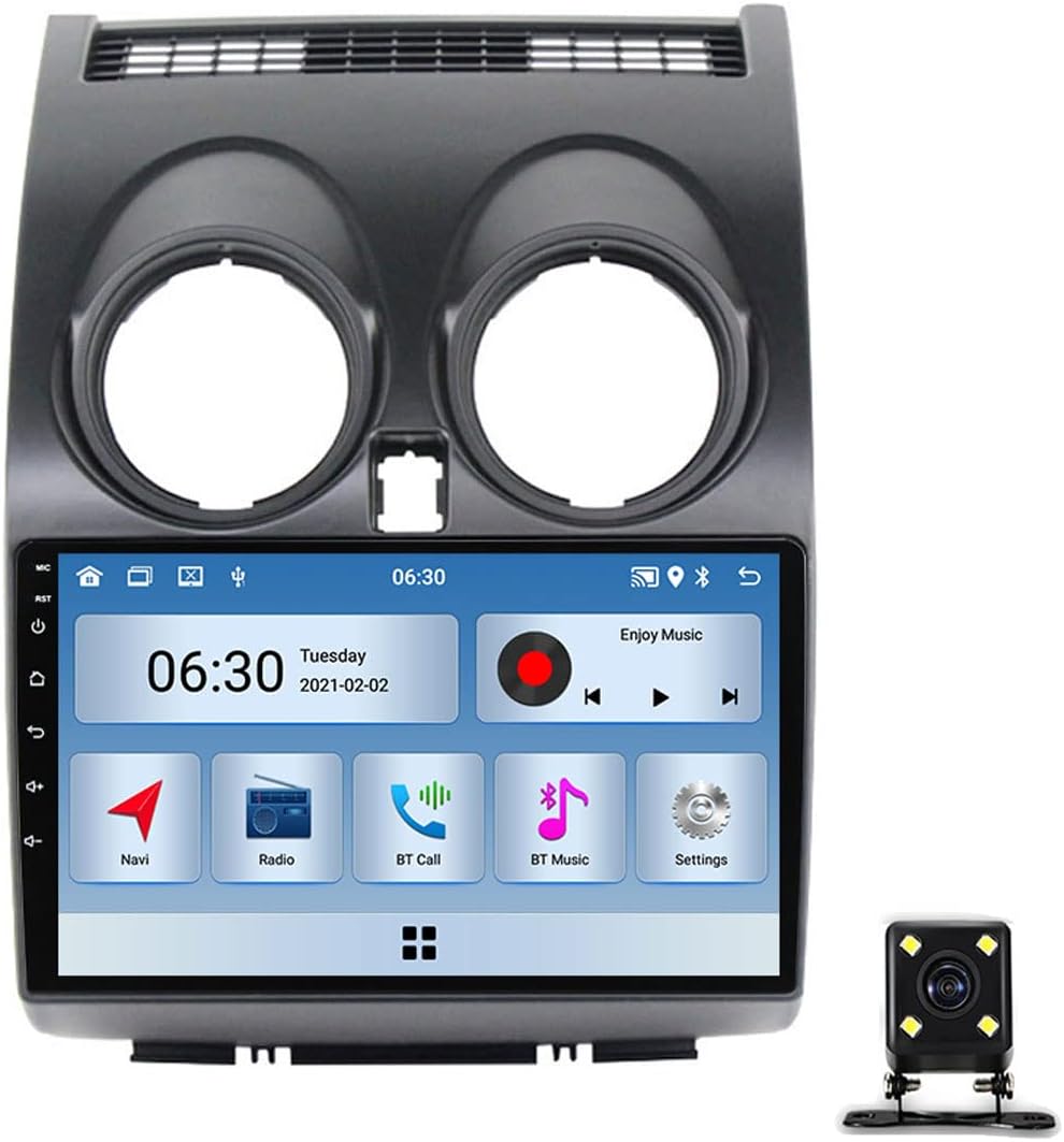 Double DIN Car Stereo with Bluetooth, 9 Inch Touchscreen Car Radio for Nissan Qashqai J10 2006~2013 with Backup Camera, Steering Wheel Controls, Mirror-Link, FM Car Audio Receiver