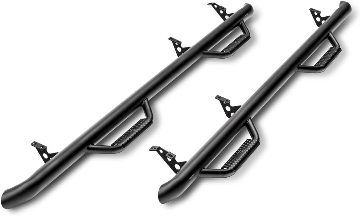 RealTruck Nerf Steps for RAM | Cab Length, Heavy Duty Steel, Textured Black | D1089MC-TX | Fits 2010 - 2018 Dodge Ram 2500 / 3500 Mega Cab