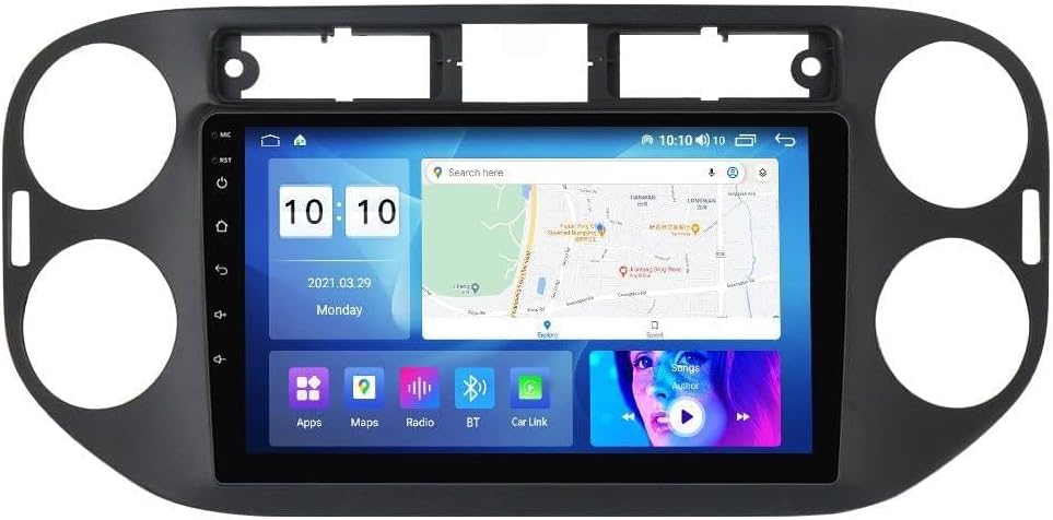 Android Car Stereo for Volkswagen Tiguan 2010-2015,9 inch IPS Touchscreen with Upgrade Wireless CarPlay & Android Auto,WiFi/GPS,Support SWC and Subwoofer,8-Core 8G+256G
