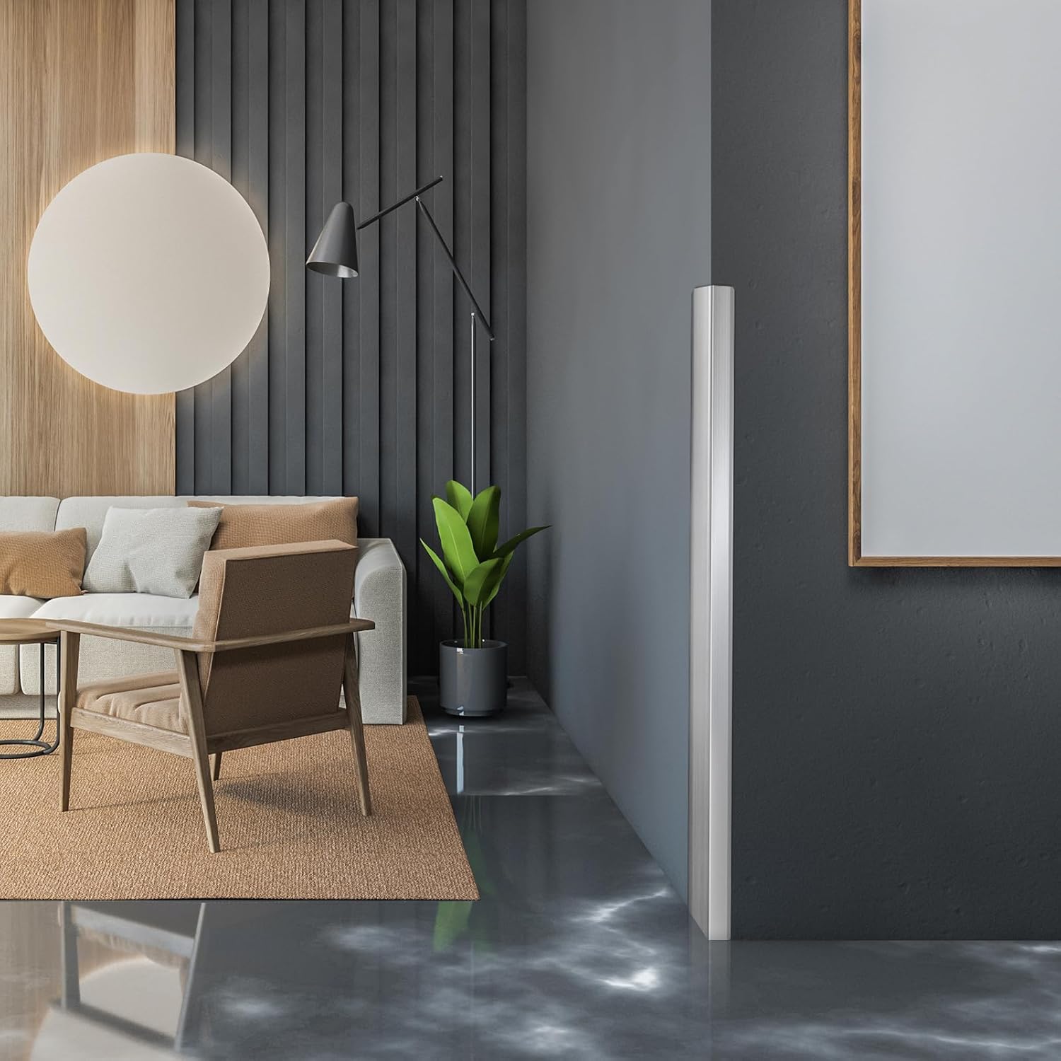 Zipcase Stainless Steel Wall Corner Guard 2 x 2 x 48 inch, Pack of 10 Metal Wall Corner Protector with 90-Degree Angle for Wall Protection and Decoration.