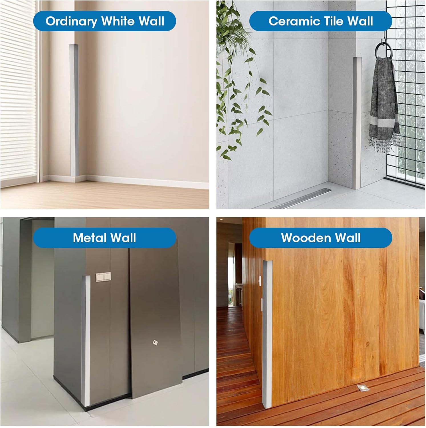 Stainless Steel Wall Corner Guards, 2 x 2 x 48 inches (10 Pcs Pack). Made of 304 Steel, These 90-Degree Angle Metal Corner Protectors are Designed for Wall Protection and Decoration