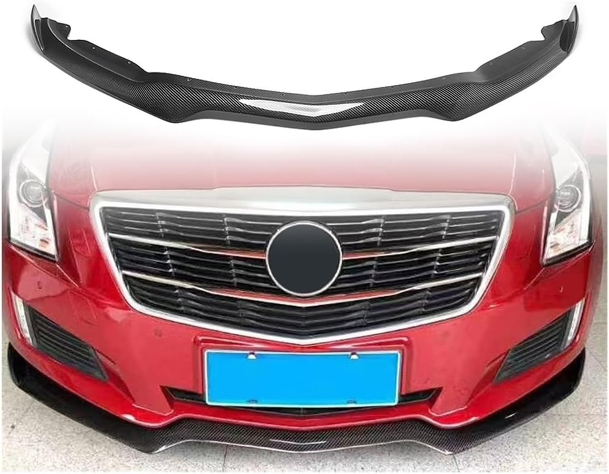 Compatible for Cadillac ATS Car Front Lip and Splitter 3D Style Carbon Fiber Car Front Bumper Lip Accessories