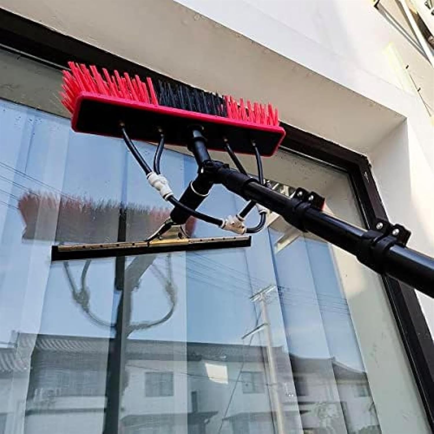 Window Cleaning Brush Water Fed Pole Kit3.6M 5.4M 6M 7.2M 9M 11M Professional Solar Panel Window Cleaner Telescopic Window Glass Cleaning Brush Pole Kit Truck,5.4M/18FT
